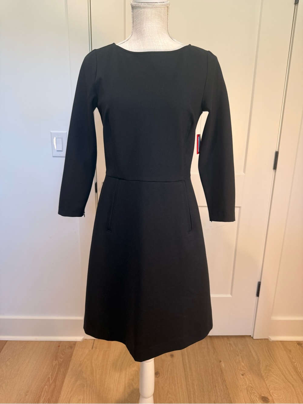 SPANX Perfect Shift Dress Classic Black 3/4 Sleeve Size Small NWT